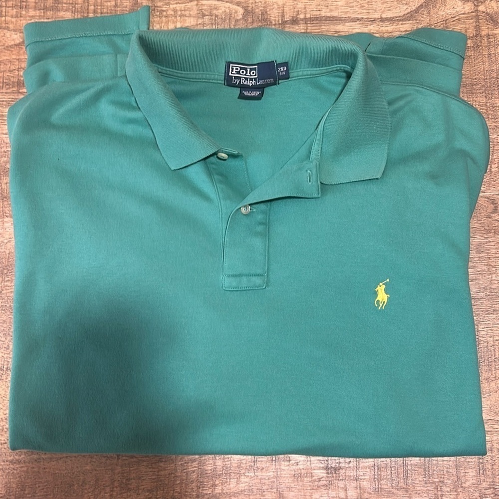 Polo by Ralph Lauren Men's GREEN YELLOW Shirt 2XB